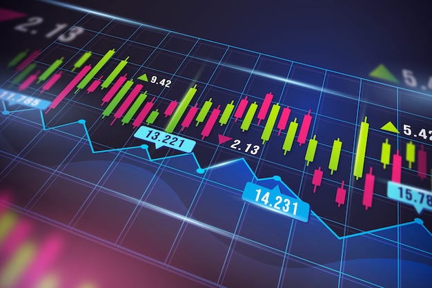 Gradient stock market concept